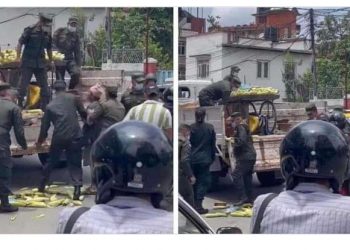 फुटपाथमा मकै बेच्ने महिलामाथि नगर प्रहरीले दुर्व्यवहार