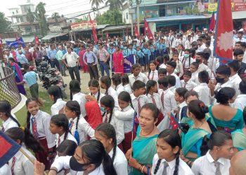 संविधान दिवशका अवसरमा इनरुवामा प्रभातफेरी