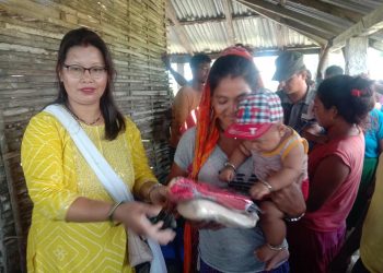 बाढी प्रभावित गर्भवती र सुत्केरी महिलालाई राहत