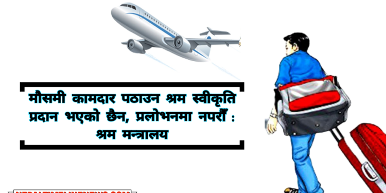 मौसमी कामदार पठाउन श्रम स्वीकृति प्रदान भएको छैन, प्रलोभनमा नपरौँ : श्रम मन्त्रालय