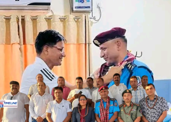 भाेक्राहा नरसिंह गाउँपालिकाद्वारा सुनसरी प्रहरी प्रमुख ढकालको बिदाइ