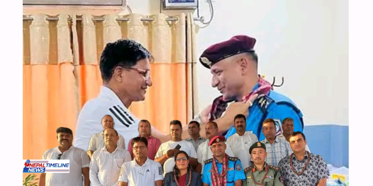 भाेक्राहा नरसिंह गाउँपालिकाद्वारा सुनसरी प्रहरी प्रमुख ढकालको बिदाइ