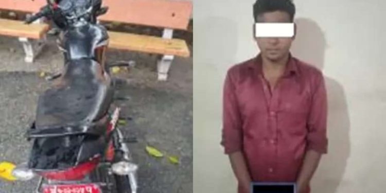 चोरीको मोटरसाइकलसहित देवानगंजका सरोजकुमार मेहेता पक्राउ