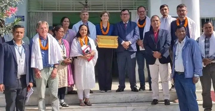 स्विजरल्याण्डको सांसद तथा हेल्भेटासका अध्यक्ष रिजद्धारा सुनसरीमा सामीको कार्यक्रम अनुगमन 