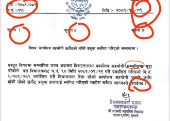 इनरुवाको सरस्वती माविमा विवादास्पद सूचना: चाटुकार प्रवृत्ति कि मानसिक भ्रम?