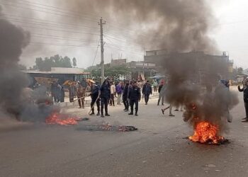 Protest in Siraha Against Violence on Hindu Community in Bangladesh, Highway Blocked